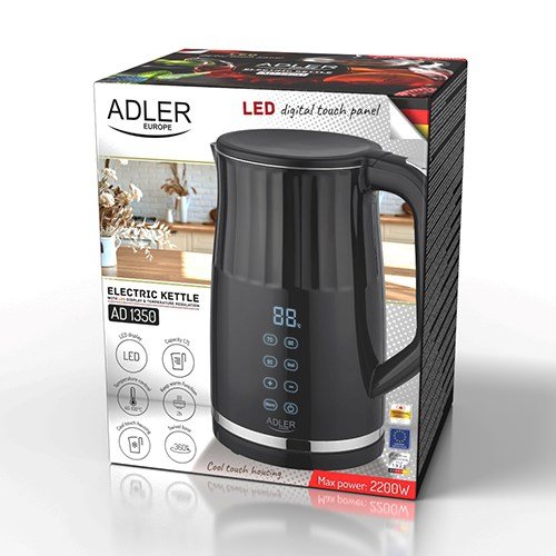 Adler AD 1350 1,7L temperaturkontrolleret LED elkedel Sort #10