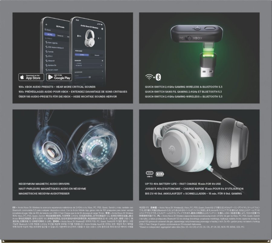 Steelseries Arctis Nova 3X Headset Trdls Musik/hverdag Bluetooth Hvid #12