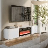 Cama RTV-skab LARA 183x35x37 hvid mat + sort pejs #3