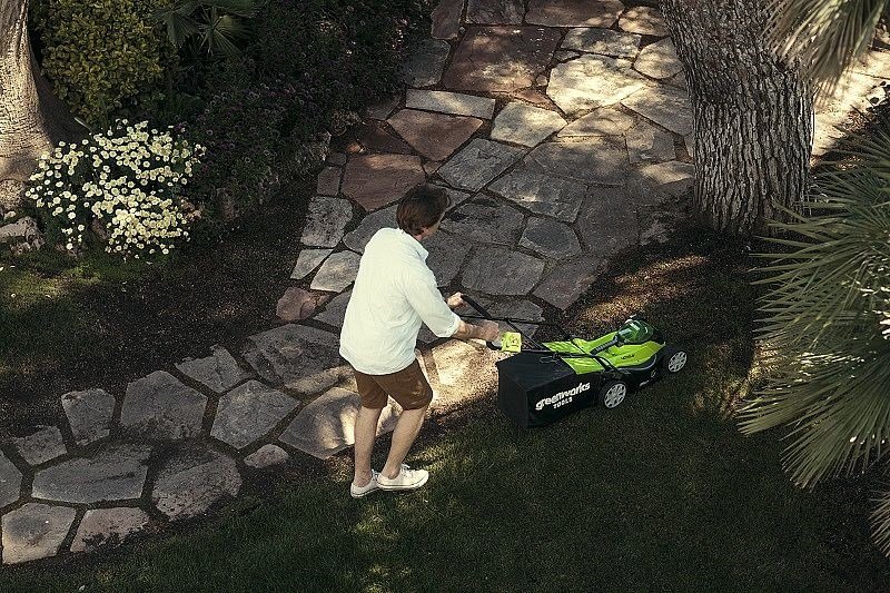 40V 35cm batteridrevet pl�neklipper Greenworks G40LM35 - 2501907 #6