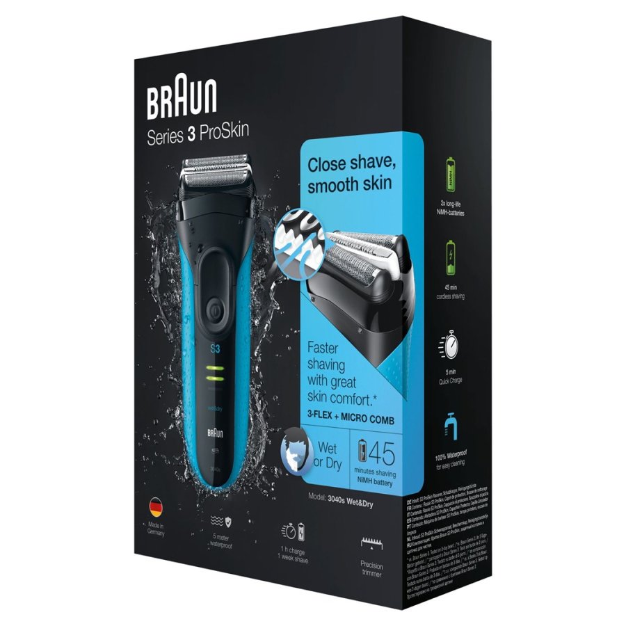 Braun Series 3 3040s Folie shaver Trimmer Sort, Bl #8