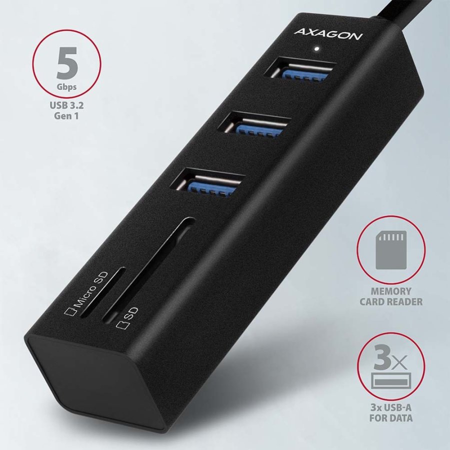 Axagon HMA-CR3A dockingstation Ledningsfrt USB 3.2 Gen 1 (3.1 Gen 1) Type-A Sort #3