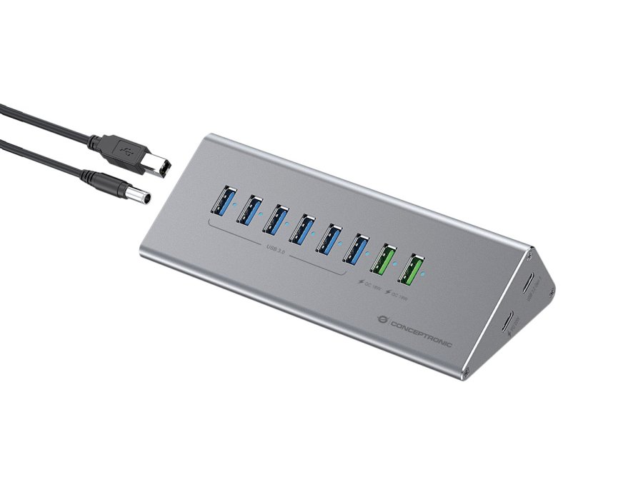 Conceptronic HUBBIES18G interface hub USB 3.2 Gen 1 (3.1 Gen 1) Type-B 5000 Mbit/s Gr� #7