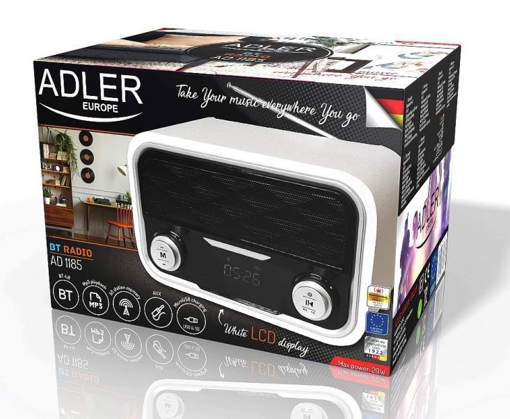 Adler AD 1185 radio Brbar Hvid #4