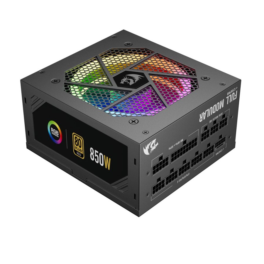 REDRAGON GC-PS007-1-V2 850W 80 Plus Gold LED enhed til str�mforsyning Sort #7