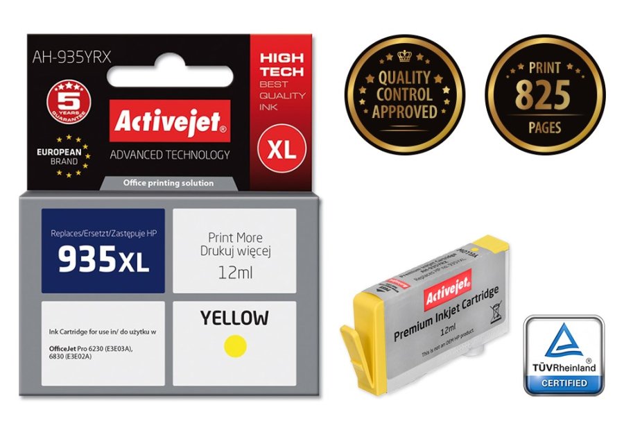 Activejet AH-935YRX blk (erstatning HP 935XL C2P26AE; Premium; 12 ml; gul) #2
