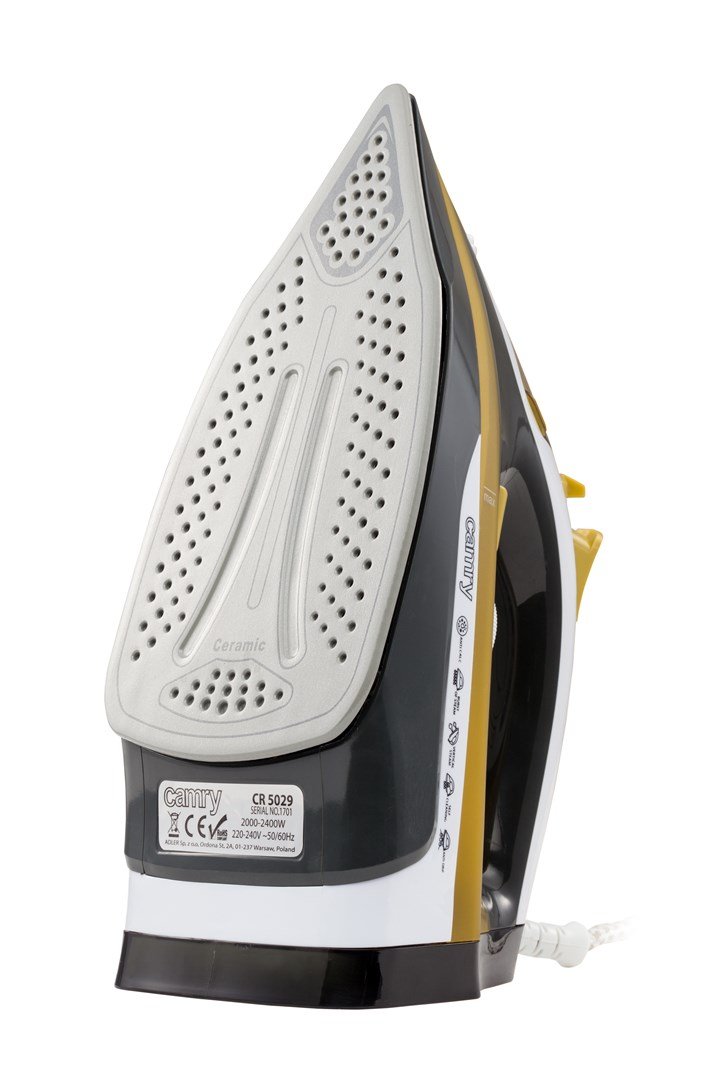 Camry Premium CR 5029 strygejern Dampstrygejern 2400 W Sort, Gul #5