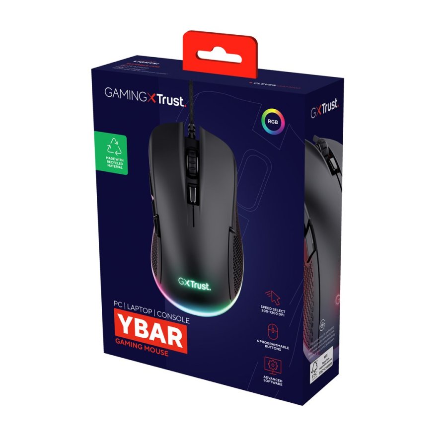 Trust GXT 922 YBAR mus Spil Hjre hnd USB Type-A Optisk 7200 dpi #6