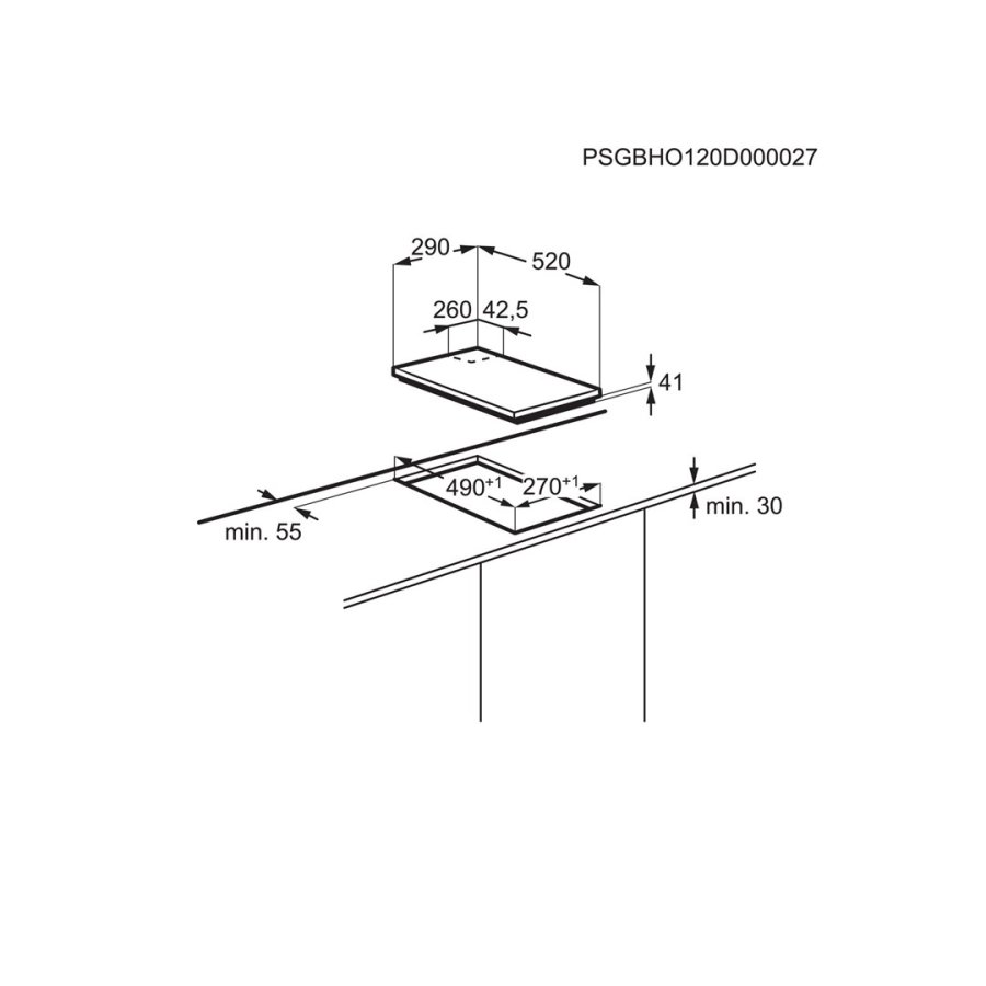 Electrolux EGC3322NVK kogeplade Sort Indbygget Gaskomfur 2 zone(s) #6