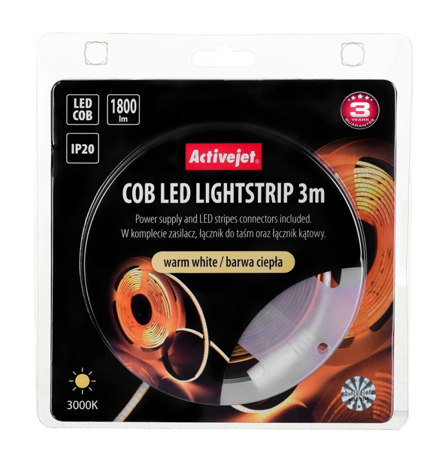 Activejet AJE-COB 3m ciep led strips Universal stribelys Indendrs #9