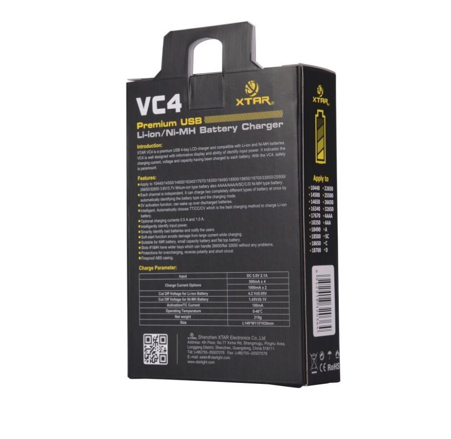 XTAR VC4SL batterioplader til Li-ion / Ni-MH / Ni-CD 18650 cylindriske batterier #22