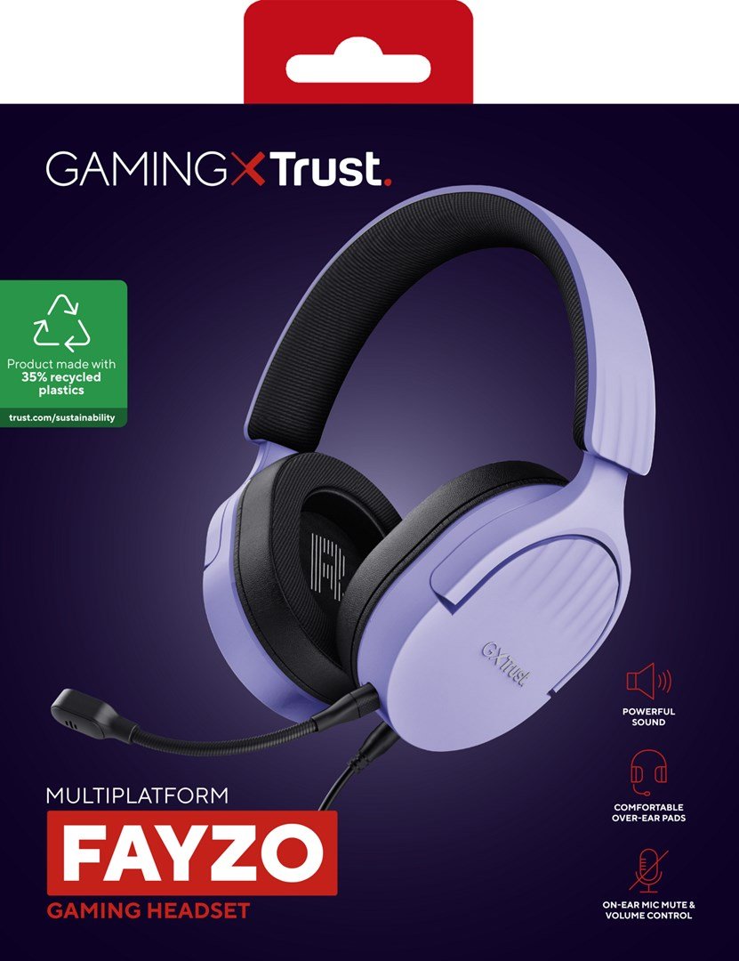 Trust GXT 489P FAYZO Headset Ledningsf�rt Spil Sort, Lilla #8