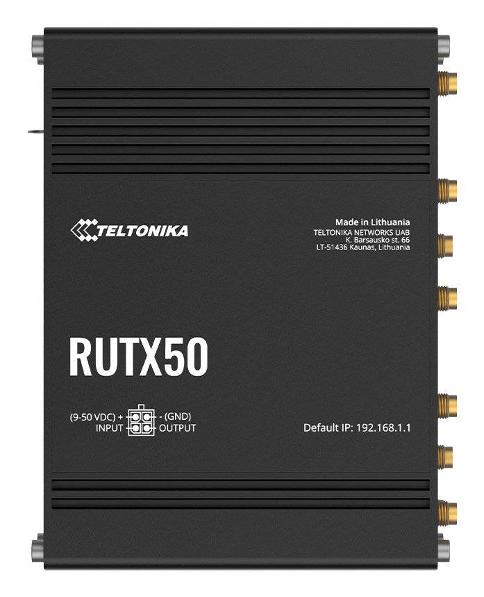 Teltonika RUTX50 tr�dl�s router Gigabit Ethernet Dual-band (2,4 GHz / 5 GHz) 5G Sort #1