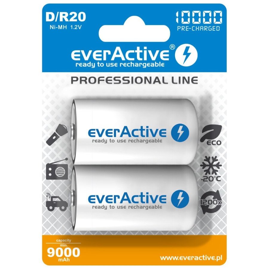 Everactive EVHRL20-10000 husholdningsbatteri Genopladeligt batteri D Nikkel-Metalhydrid (NiMH) #1
