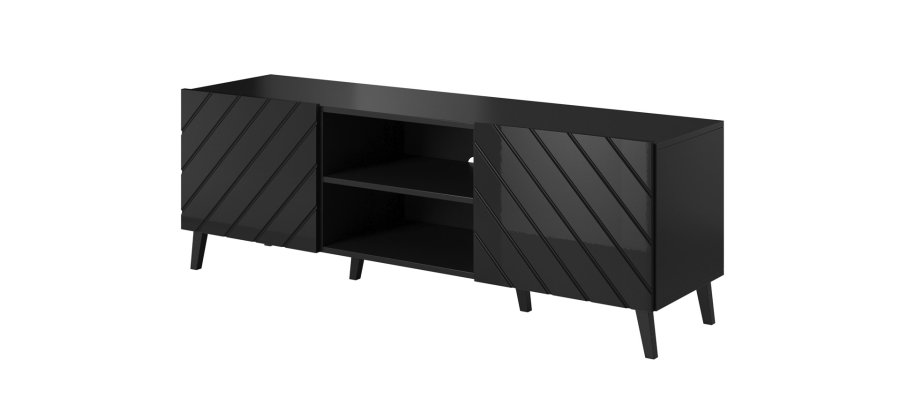 RTV-skab ABETO 150x42x52 sort blankt #6