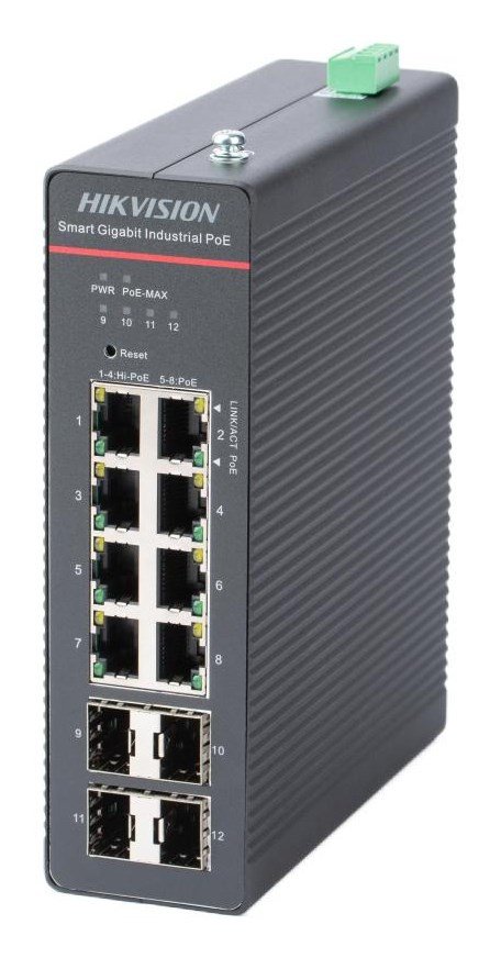 Hikvision DS-3T1512HP-SI-8P4FKIT(240W) netv�rksswitch Administreret Gigabit Ethernet (10/100/1000) Str�m over Ethernet (PoE) Sort #1