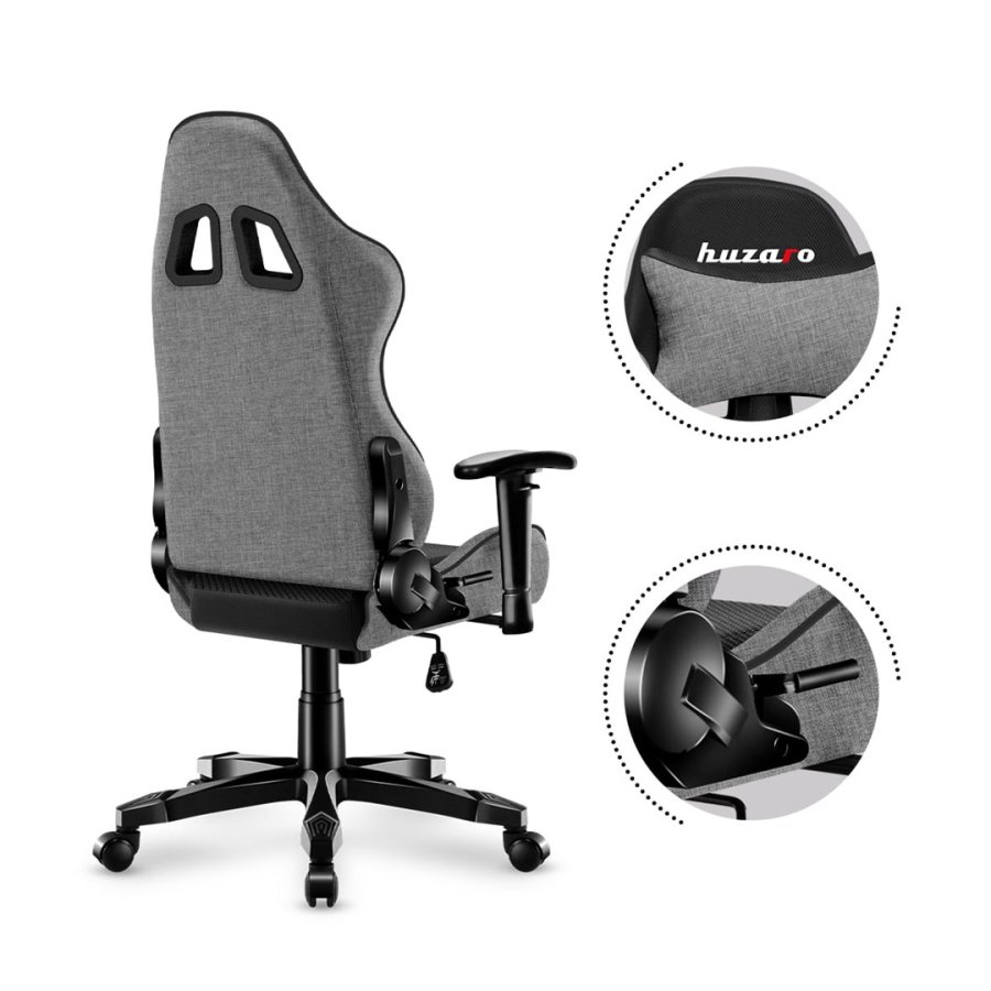 Gaming stol til brn Huzaro HZ-Ranger 6.0 Gr Mesh, gr og sort #9