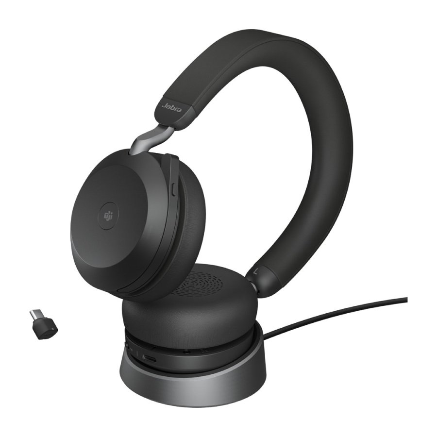Jabra Evolve2 75 Headset Kabel & trdls Opkald/musik USB Type-C Bluetooth Opladningsstativ Sort #5