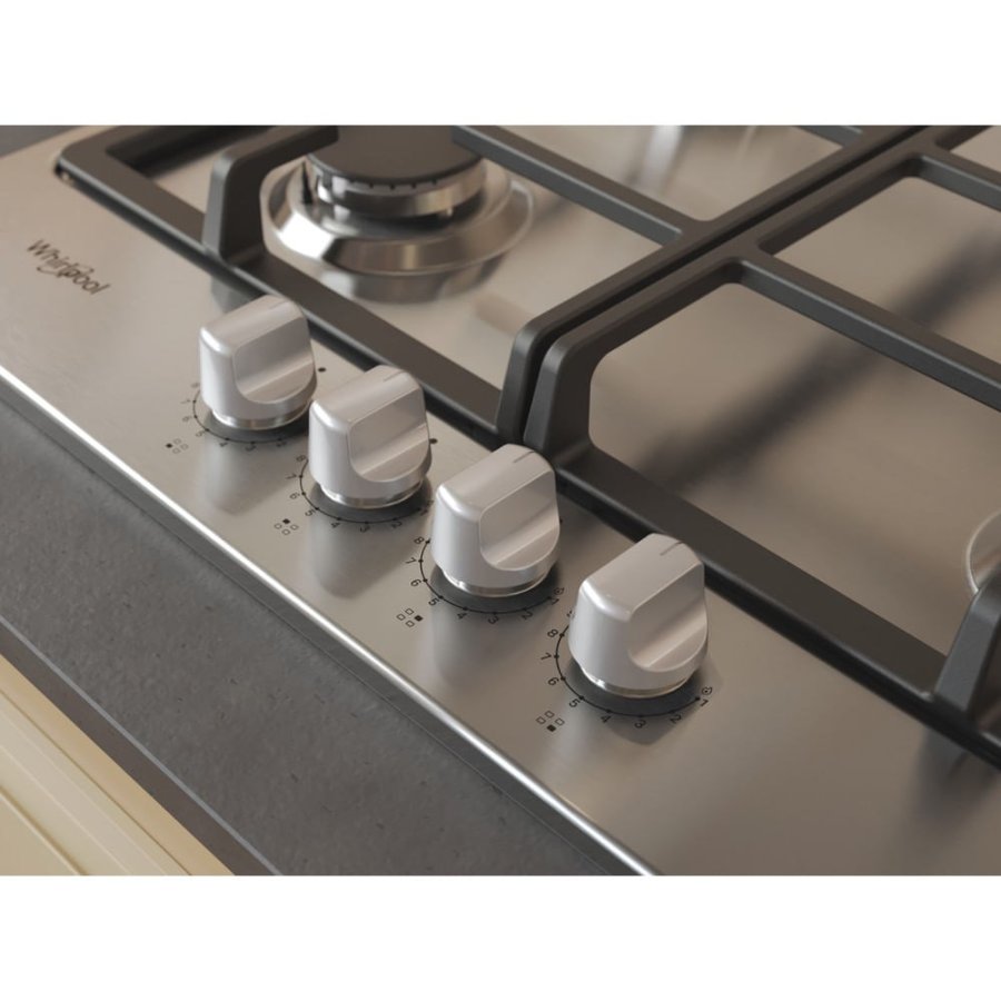 Whirlpool TGML 661 IX R Rustfrit st�l Indbygget 58 cm Gaskomfur 4 zone(s) #10