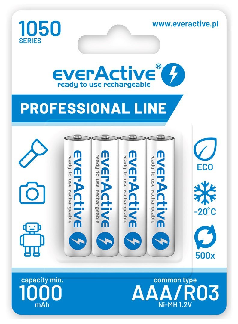 Genopladelige batterier everActive Ni-MH R03 AAA 1050 mAh Professional Line #1