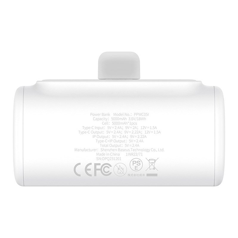 Baseus P10068307213-00 Lithium-ion powerbank 5000 mAh Hvid #2