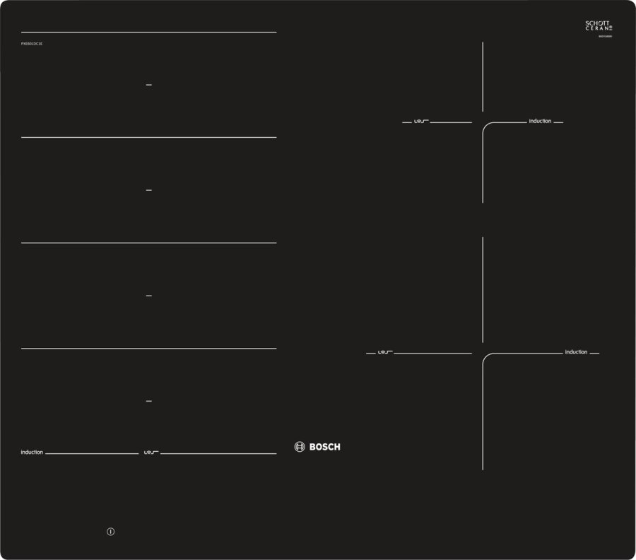Bosch Serie 8 PXE601DC1E kogeplade Sort Indbygget Zone induktionskogeplade 4 zone(s) #5