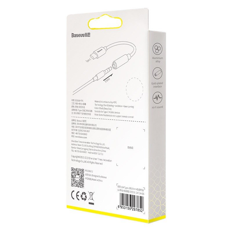 Baseus L54 kabel til mobiltelefon Sort, Gr� USB C 3.5mm #9
