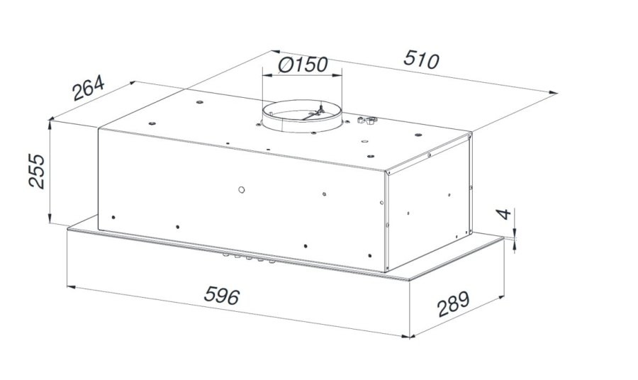 MAAN Ares M 60 indbygget emhtte til indbygning under skab 570 m3/h, sort #7