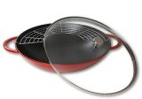 Staub cast iron wok with lid - Red, 37 cm #1