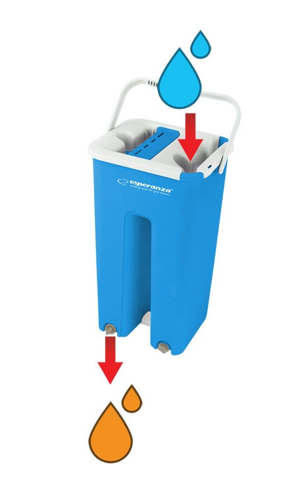 Mop with Bucket Esperanza EHS004 Bl Hvid Mikrofiber #4