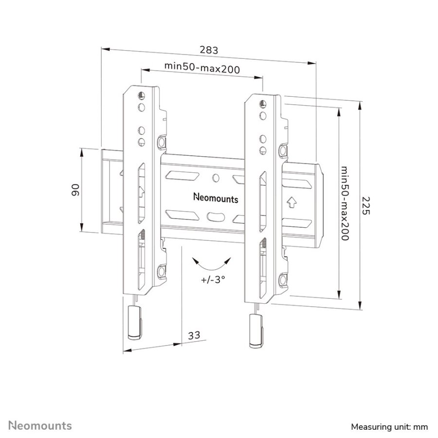 Neomounts WL30S-850BL12 tv-beslag 165,1 cm (65
