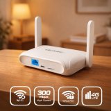 Qoltec 56980 Hjem og rejse 4G LTE-router med Wi-Fi 6 | AX300 | 2,4 GHz | Dobbelt antenne | USB-C | Micro SIM #2