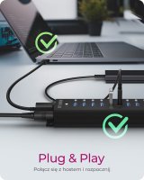 ICY BOX IB-HUB1717-U3 USB 3.2 Gen 1 (3.1 Gen 1) Type-A 5000 Mbit/s Sort #8