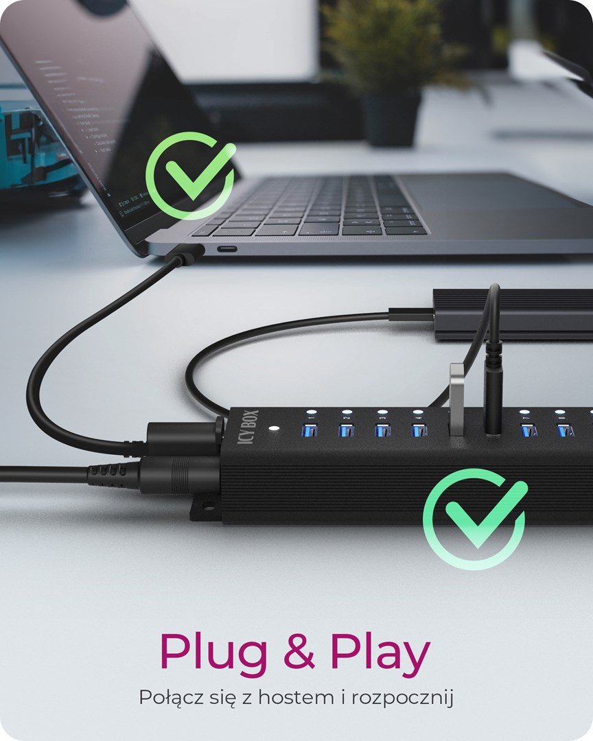 ICY BOX IB-HUB1717-U3 USB 3.2 Gen 1 (3.1 Gen 1) Type-A 5000 Mbit/s Sort #8