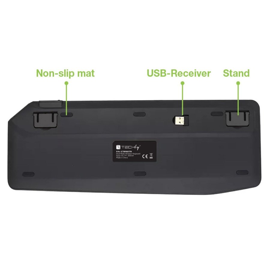 Techly ICTB9801TB tastatur Universel RF trdls + Bluetooth QWERTY US engelsk Sort #10