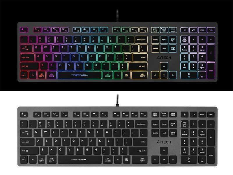 A4Tech FSTYLER FX60H (Neon Backlit) tastatur USB QWERTY Sort, Gr #5