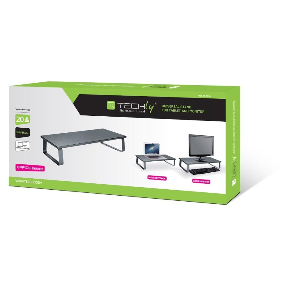 Techly ICA-MS 600TY skrmbeslag og -stativer Skrivebord Sort #3