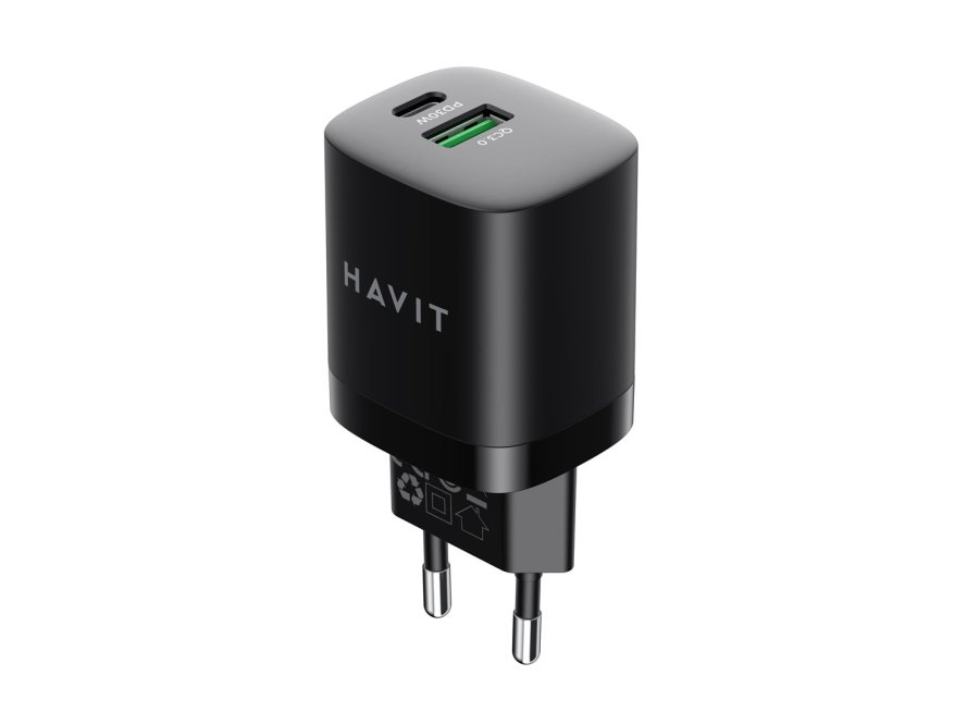 Havit UC30 EU - GaN rejseoplader med to porte 33 W, sort #2