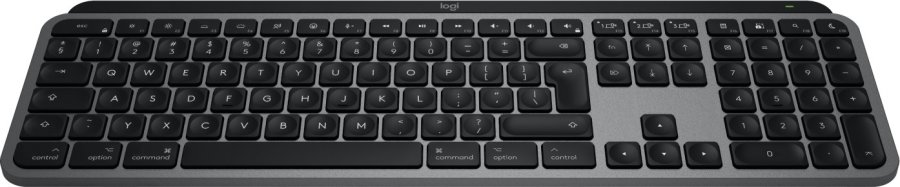 Logitech Master MX Keys S for Mac tastatur Kontor RF tr�dl�s + Bluetooth QWERTY US International Aluminium, Sort #2