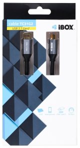 I-BOX USB C/USB C, 1 m kabel USB 3.2 Gen 2 (3.1 Gen 2) Sort #6