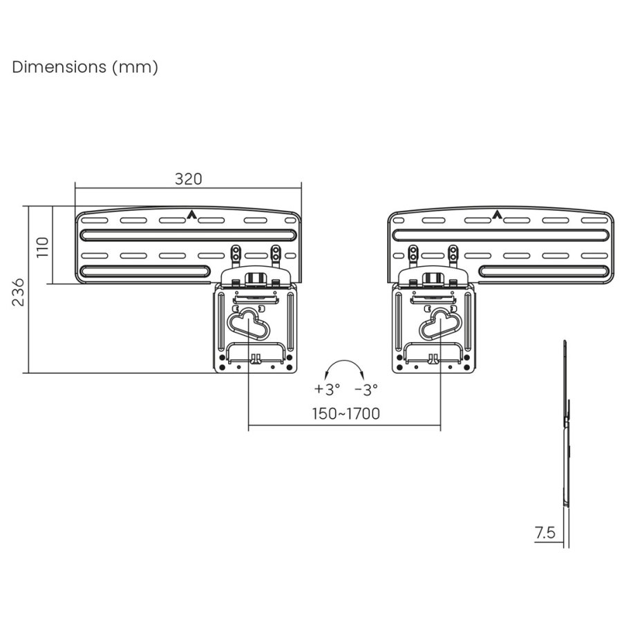 MACLEAN TV BRACKET, 43