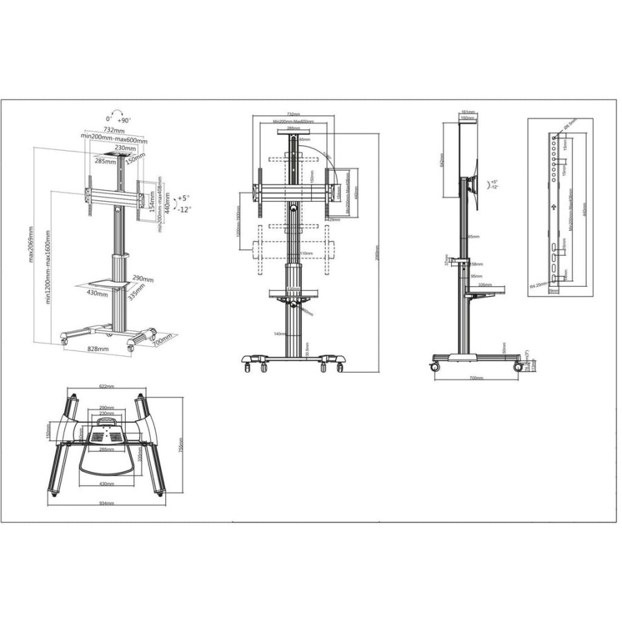 Manhattan 461245 skrmbeslag og -stativer 177,8 cm (70