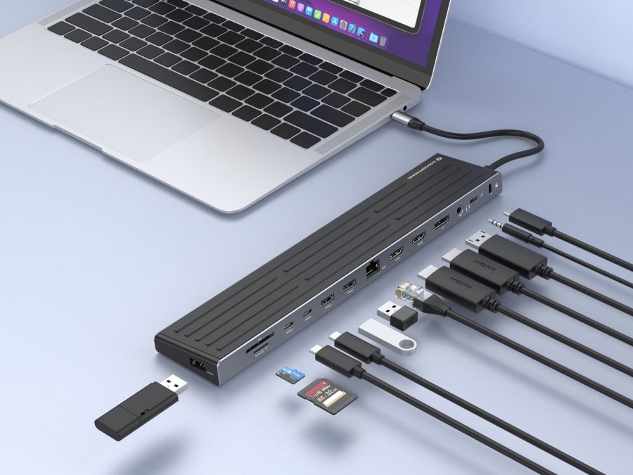 Conceptronic DONN32B dockingstation Ledningsf�rt USB 3.2 Gen 1 (3.1 Gen 1) Type-C Gr�, S�lv #5