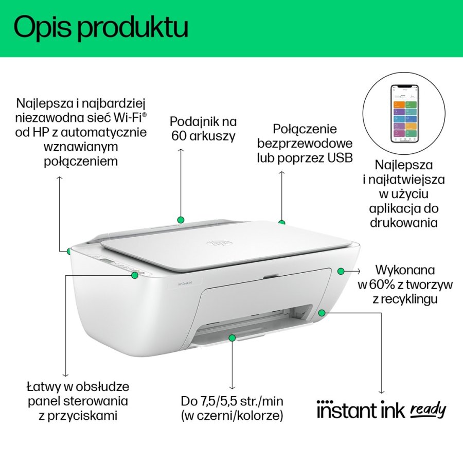 HP DeskJet 2810e Trdlst All-in-One Farve Printer, Kopimaskine, scanner #9