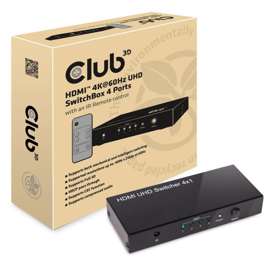 CLUB3D HDMI 2.0 UHD SwitchBox 4 Ports #3
