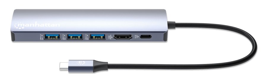 Manhattan 153959 dockingstation Ledningsf�rt USB 3.2 Gen 1 (3.1 Gen 1) Type-C S�lv #5