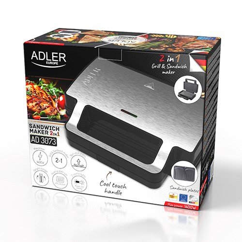 Adler AD 3073 Sandwich-brdrister Slv - Sort #15