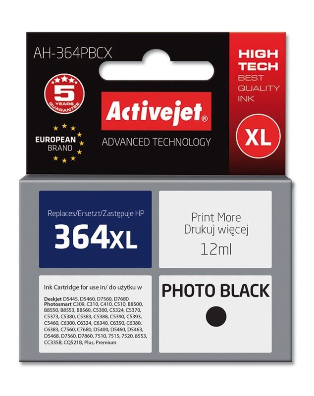 Activejet AH-364BCX blk (erstatning HP 364XL CN684EE; Premium; 20 ml; sort) #1