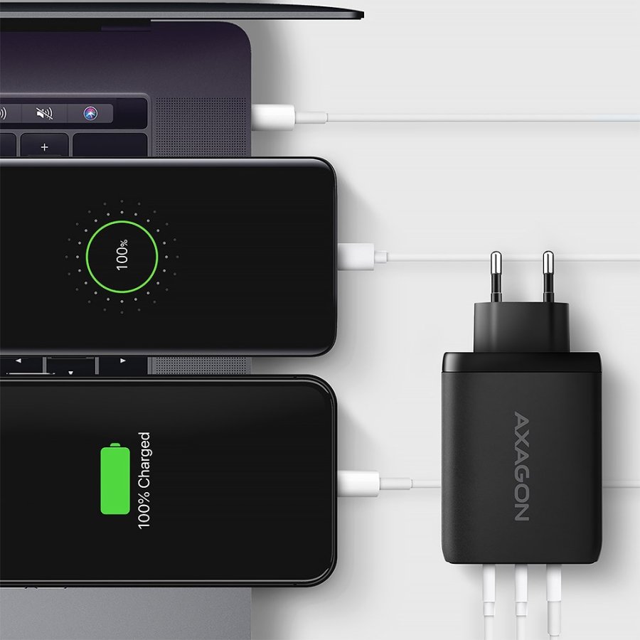 Axagon ACU-DPQ100 oplader til mobil enhed Mobil computer, Mobiltelefon, Netbook, Laptop, Smartphone, SmartWatch, Tablet, Universel Sort Vekselstrm Hurtig opladning Indendrs #7