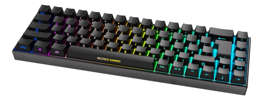 Deltaco Gaming GAM-100-DE tastatur Spil USB + RF Wireless + Bluetooth QWERTZ Tysk Sort #1